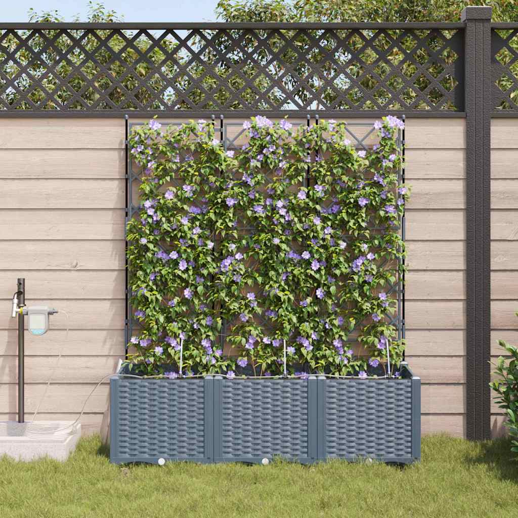 JUNG Vida Garten-Pflanzgefäß 3 pcs Hellgrau Stahl