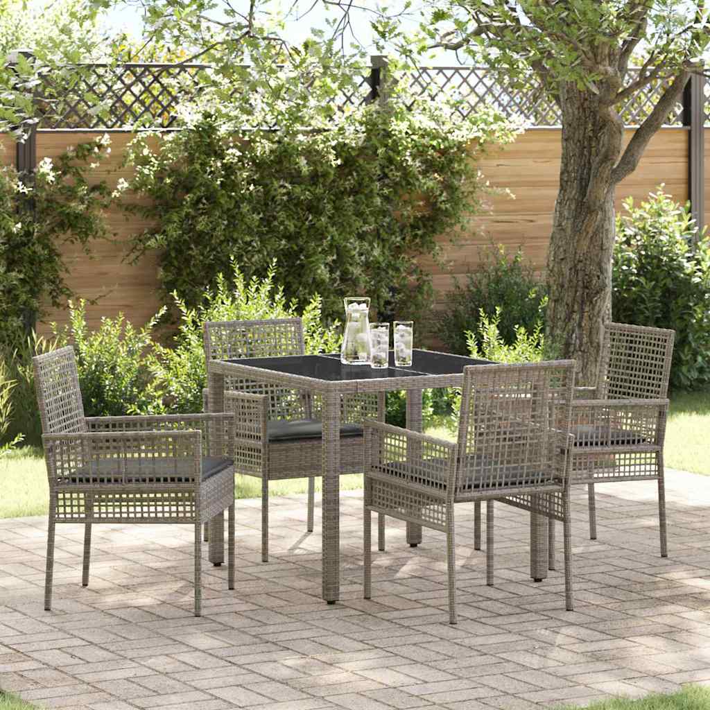 JUNG Vida Garten Essgruppe 5 pcs Grau Poly-Rattan