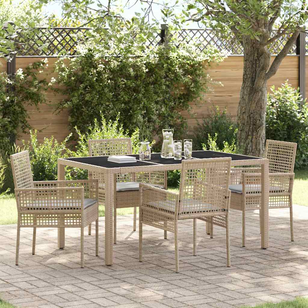 JUNG Vida Garten Essgruppe 5 pcs Beige Poly-Rattan