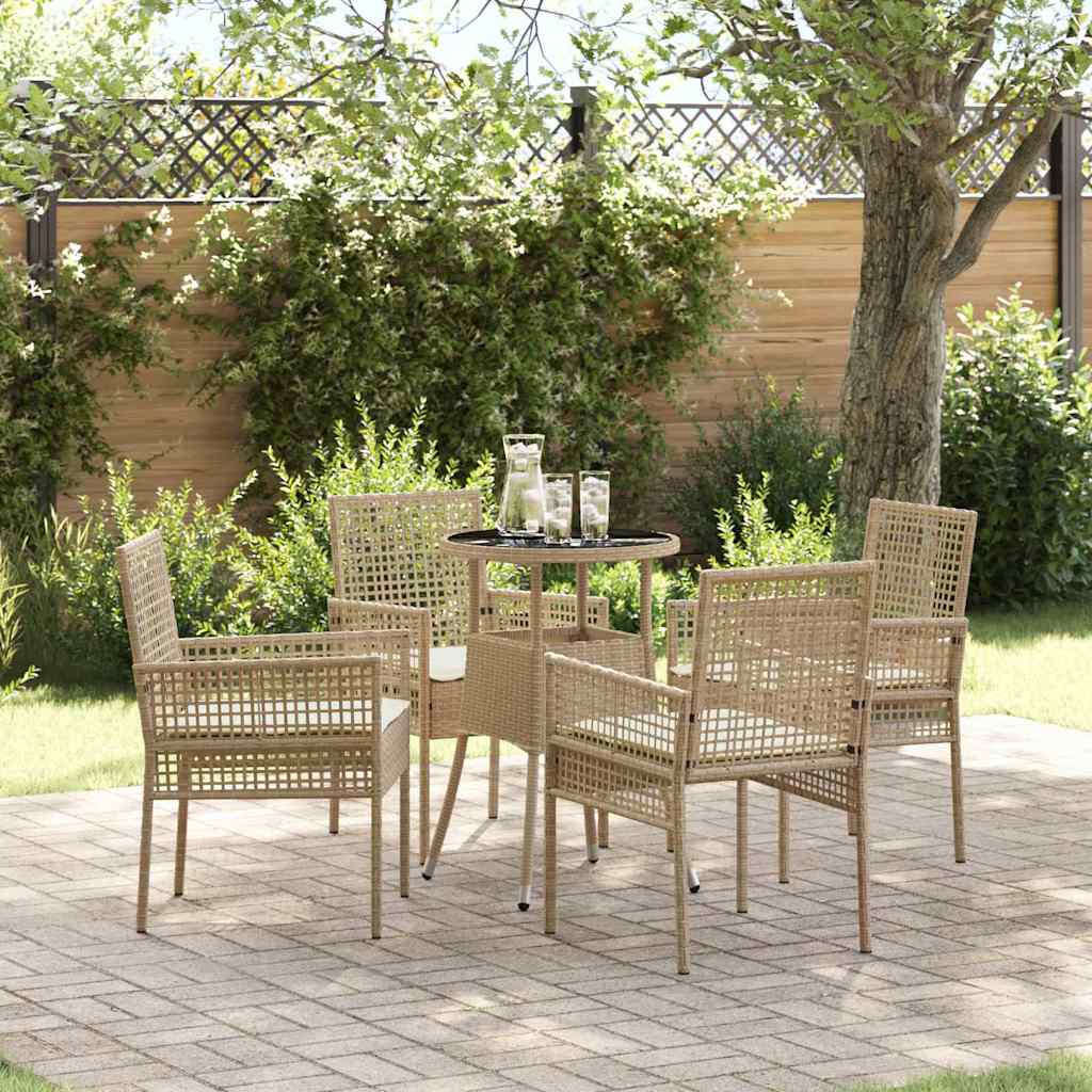 JUNG Vida Garten Essgruppe 5 pcs Beige Poly-Rattan
