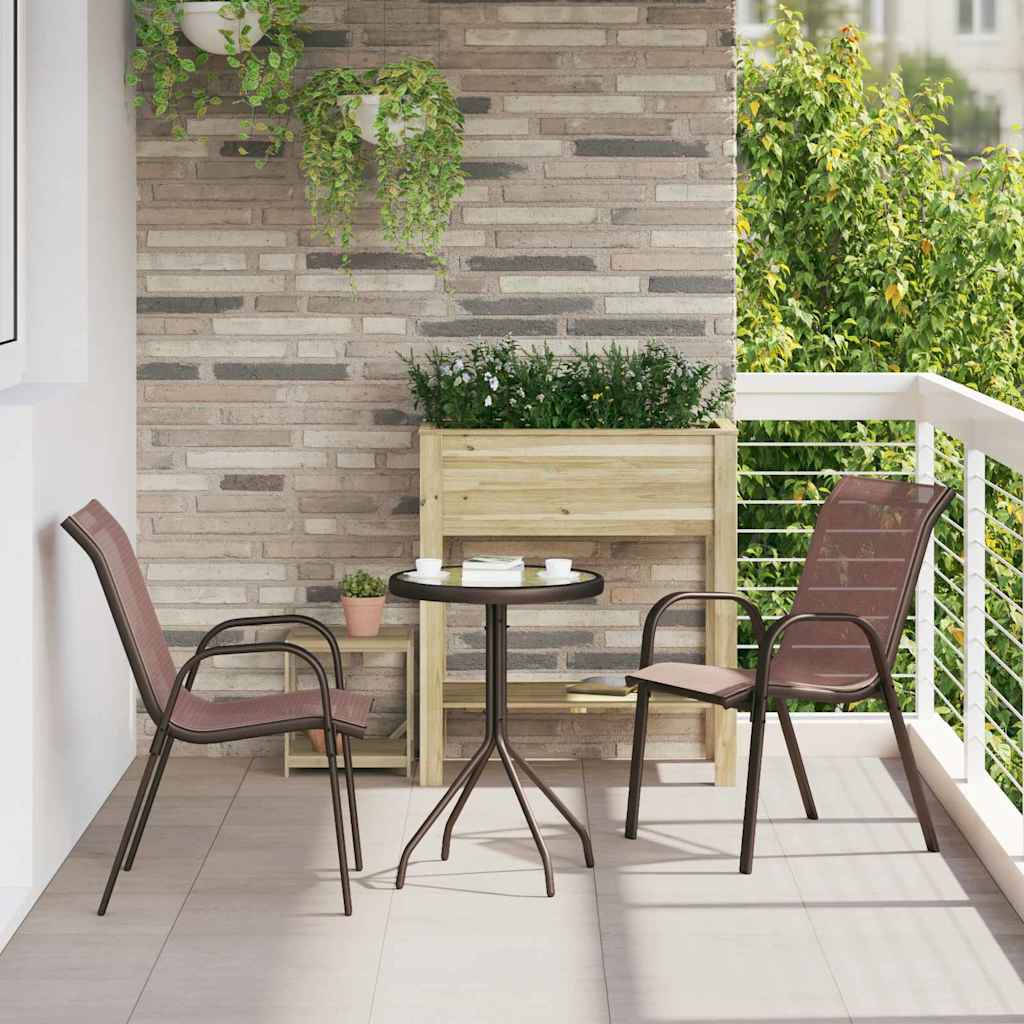 JUNG Vida Garten Bistro Set 3 pcs Braun Stahl
