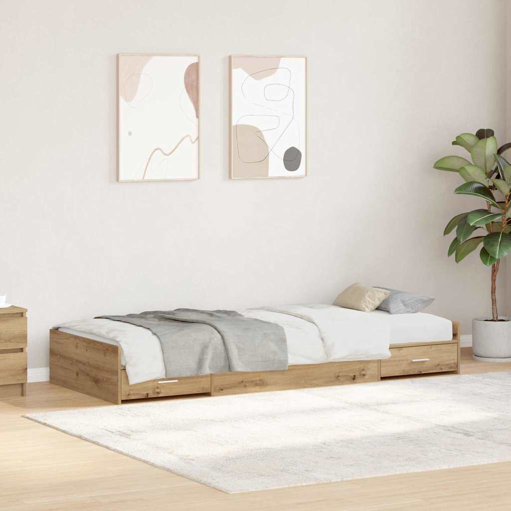 JUNG Vida Bettrahmen mit Kopfteil Artisan-Eiche 70 x 190 cm Holzwerkstoff