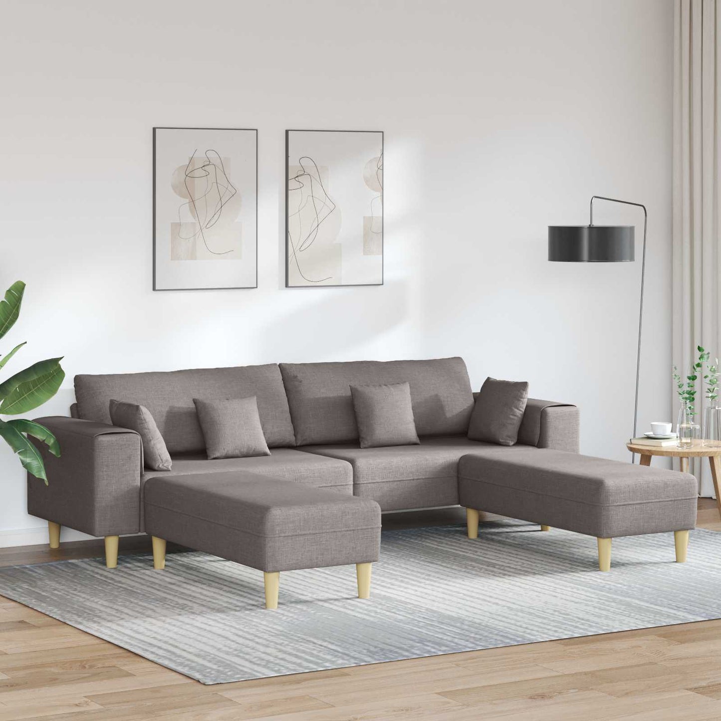 JUNG Vida Sofa mit Kissen 3 pcs Taupe Stoff