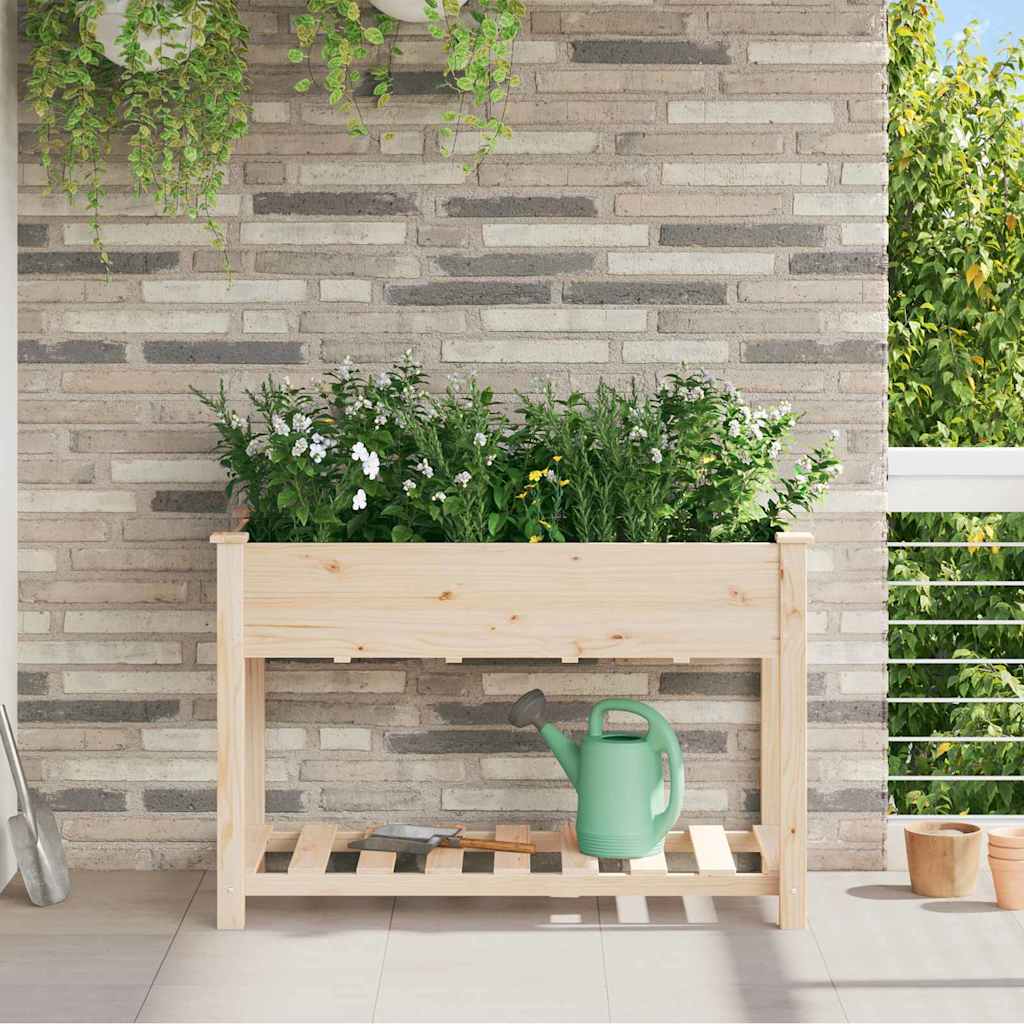 JUNG Vida Garten-Pflanzgefäß mit Regal Beige 115 x 59 x 76,5 cm