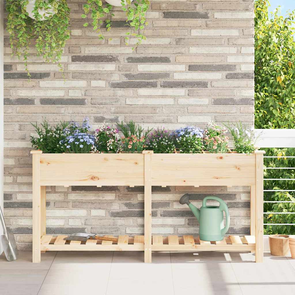 JUNG Vida Garten-Pflanzgefäß mit Regal Beige 161,5 x 45 x 76,5 cm