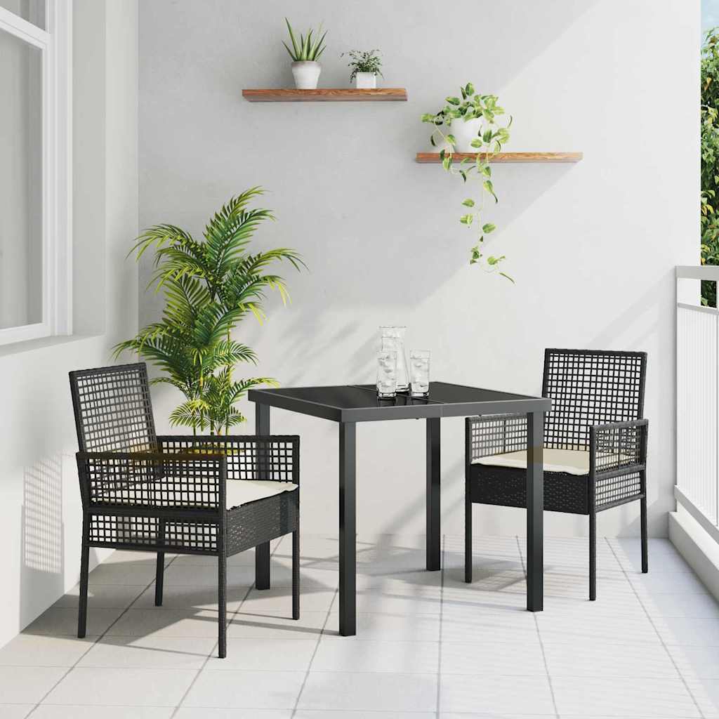 JUNG Vida Gartenstuhl 2 pcs Schwarz 55 x 53 x 85 cm Poly-Rattan