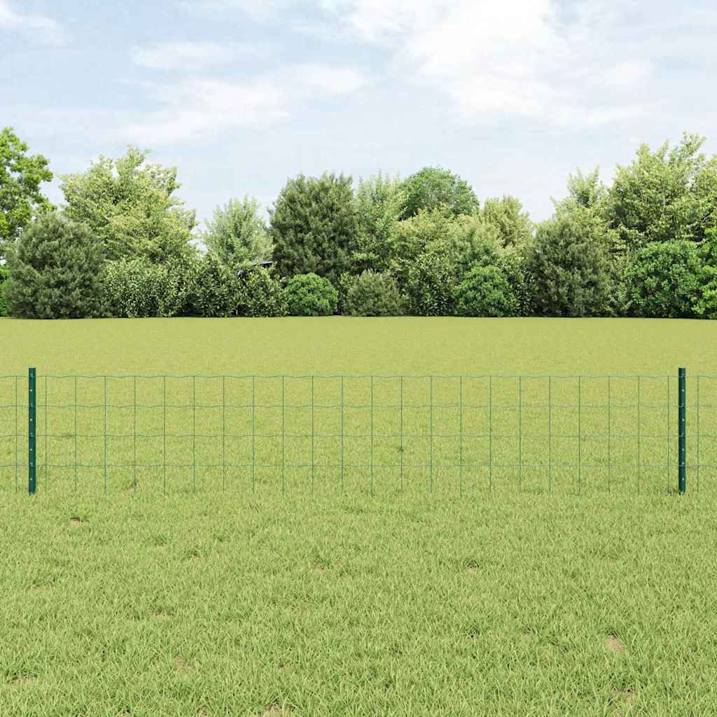 JUNG Vida Zaun mit Pfosten Grün 0,4 x 10 m Stahl und PVC