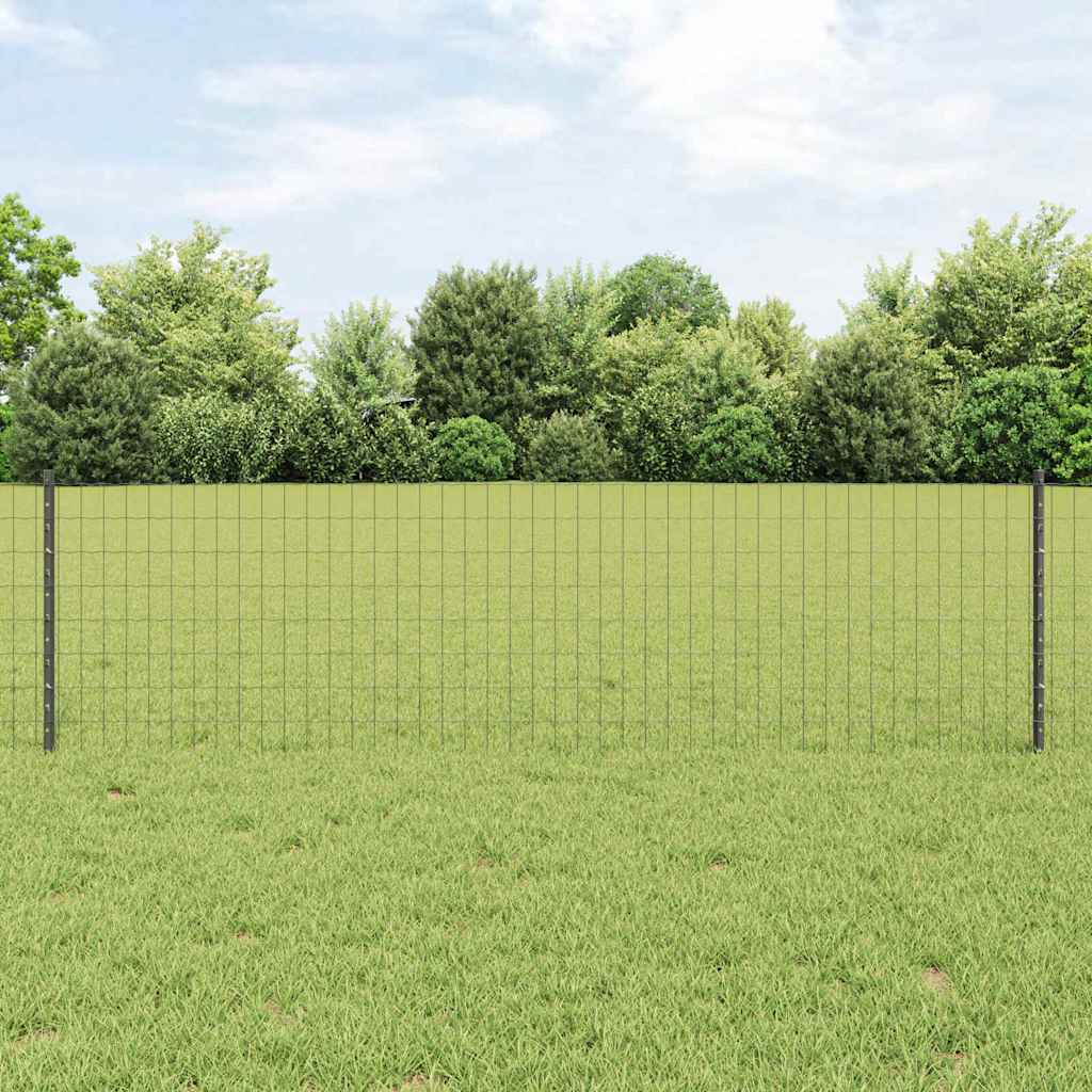 JUNG Vida Zaun mit Pfosten Grau 0,6 x 10 m Stahl und PVC