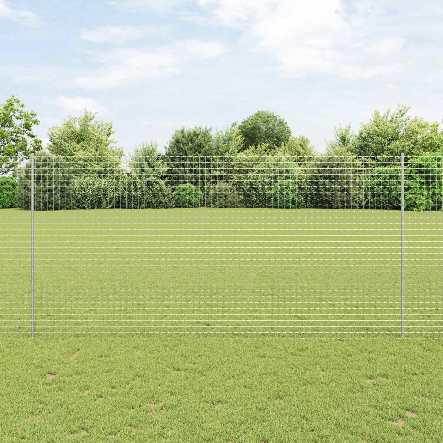 JUNG Vida Zaun mit Pfosten Silber 1,5 x 10 m Stahl