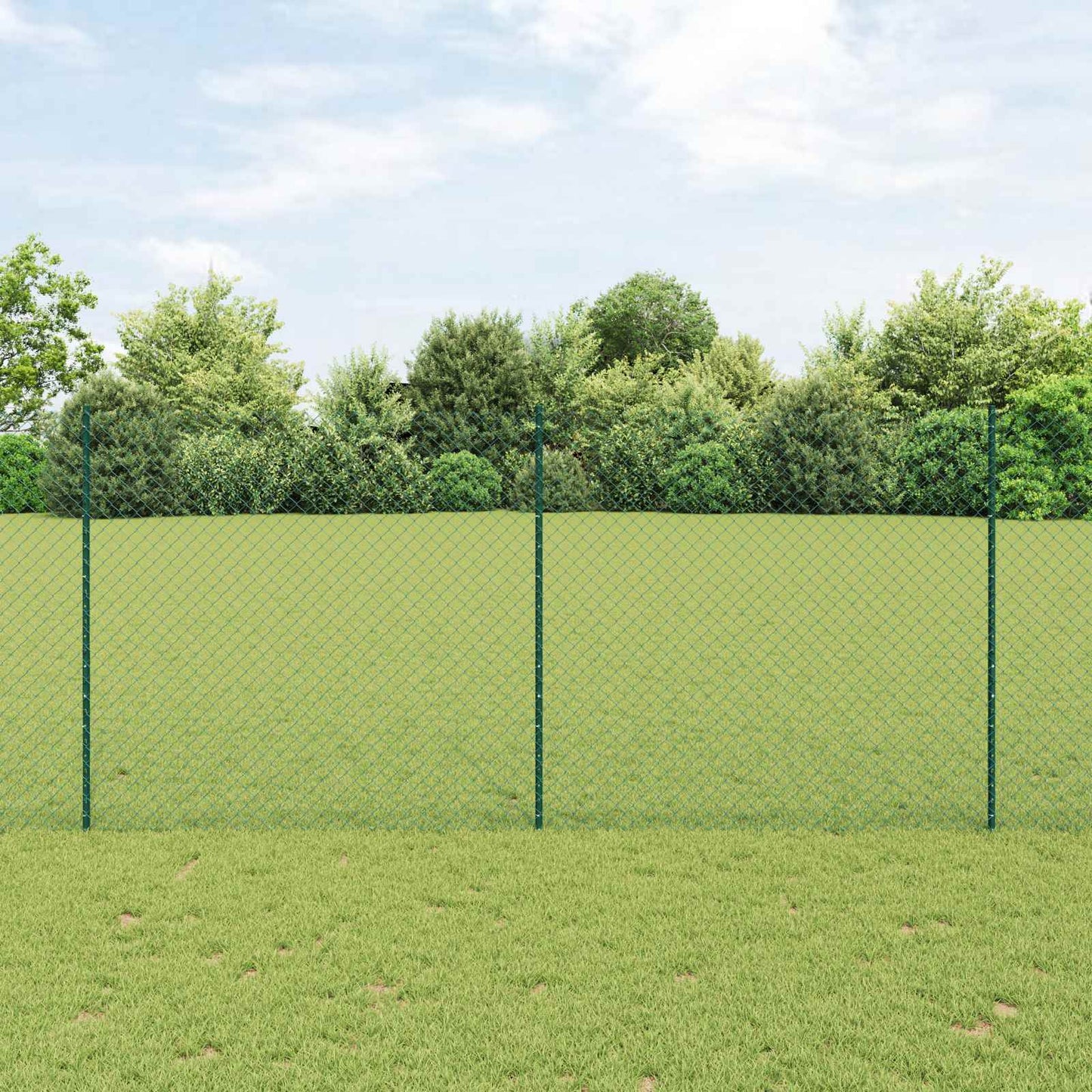 JUNG Vida Zaun mit Pfosten Grün 1,4 x 10 m Stahl und PVC