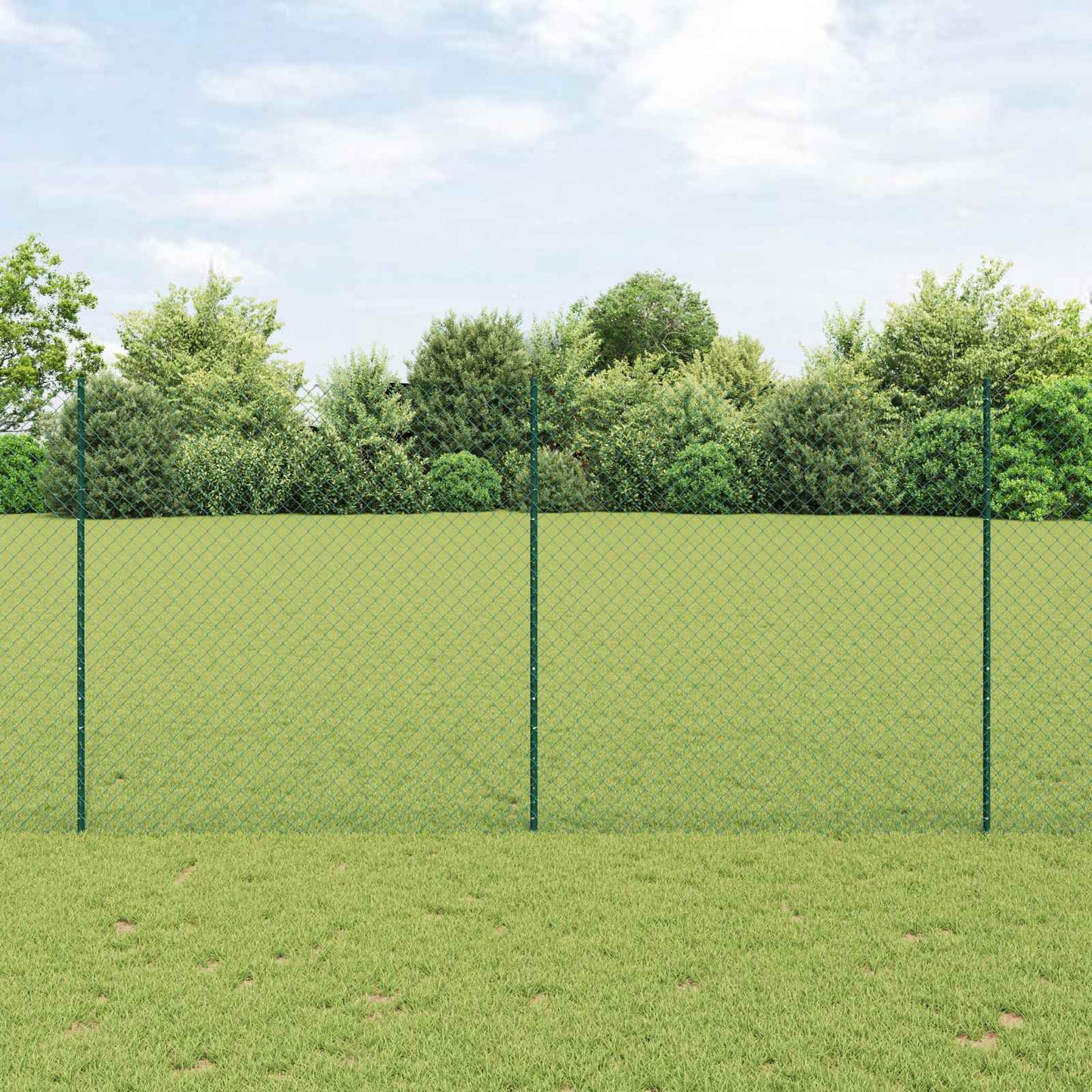 JUNG Vida Zaun mit Pfosten Grün 1,5 x 10 m Stahl und PVC