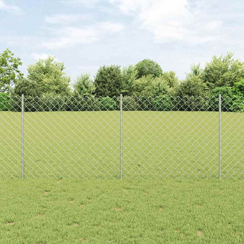 JUNG Vida Zaun mit Pfosten Silber 1 x 10 m Stahl