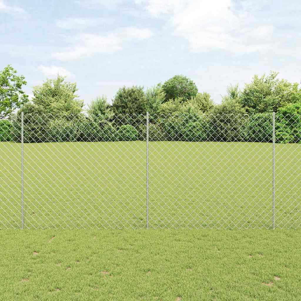 JUNG Vida Zaun mit Pfosten Silber 1,4 x 10 m Stahl