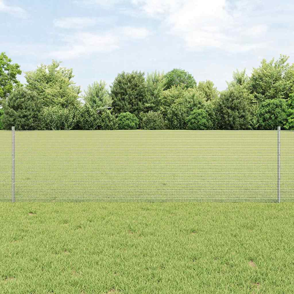 JUNG Vida Zaun mit Pfosten Silber 0,6 x 10 m Stahl