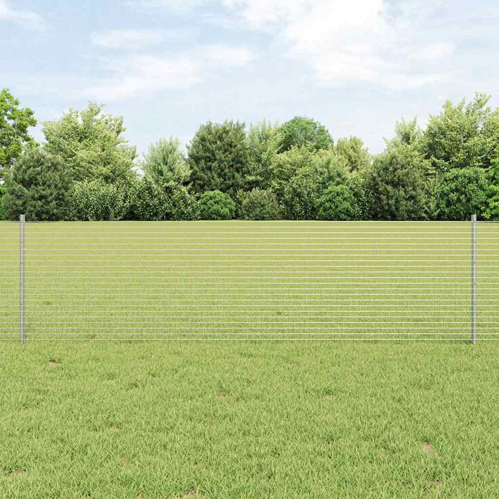 JUNG Vida Zaun mit Pfosten Silber 0,6 x 10 m Stahl
