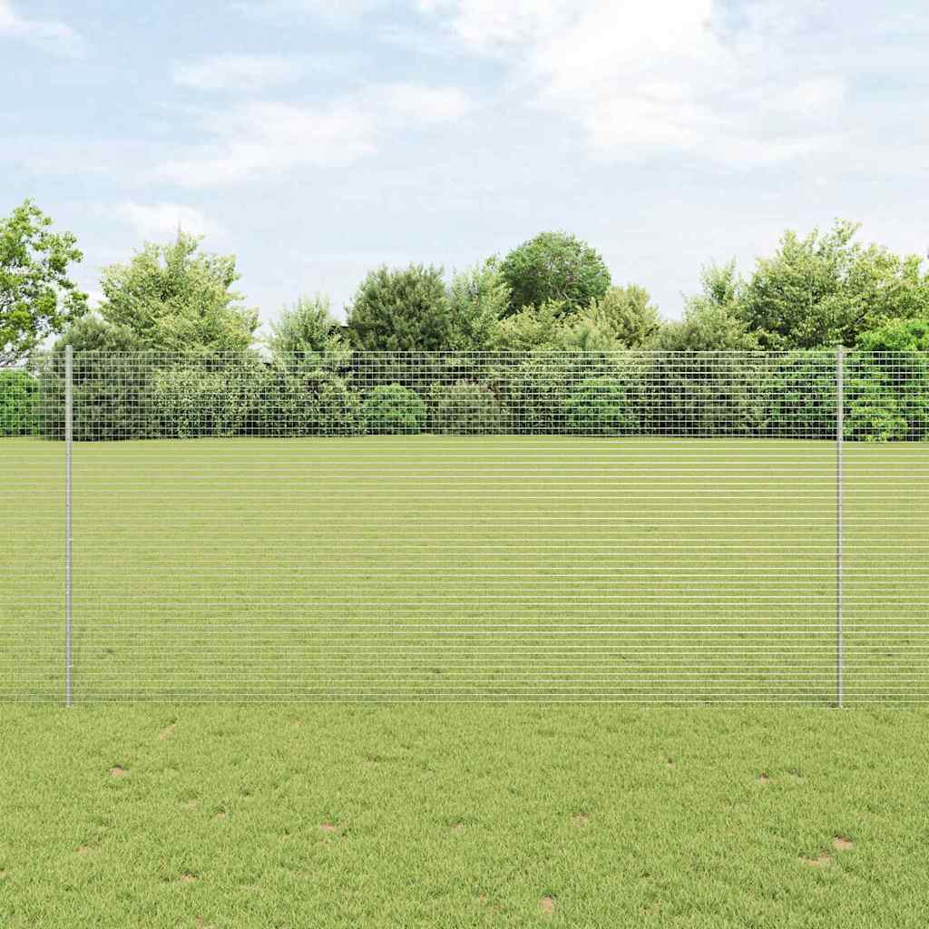 JUNG Vida Zaun mit Pfosten Silber 1,4 x 10 m Stahl