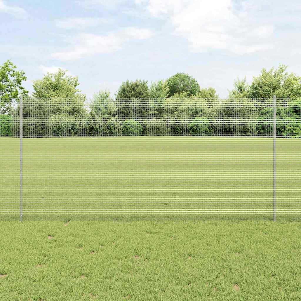 JUNG Vida Zaun mit Pfosten Silber 1,2 x 25 m Stahl