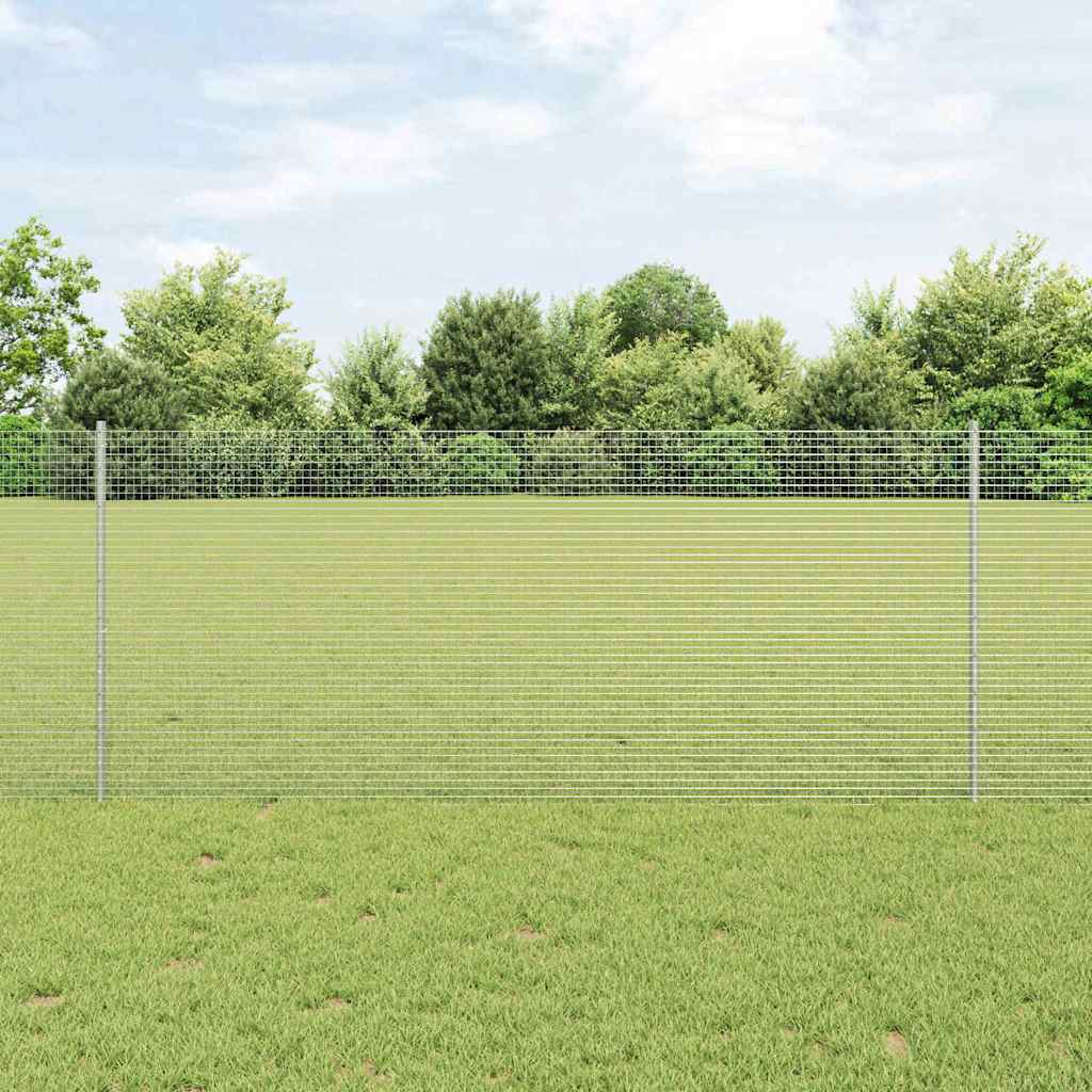 JUNG Vida Zaun mit Pfosten Silber 1 x 100 m Stahl