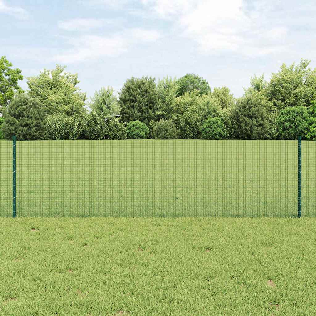 JUNG Vida Zaun mit Pfosten Grün 0,6 x 10 m Stahl und PVC