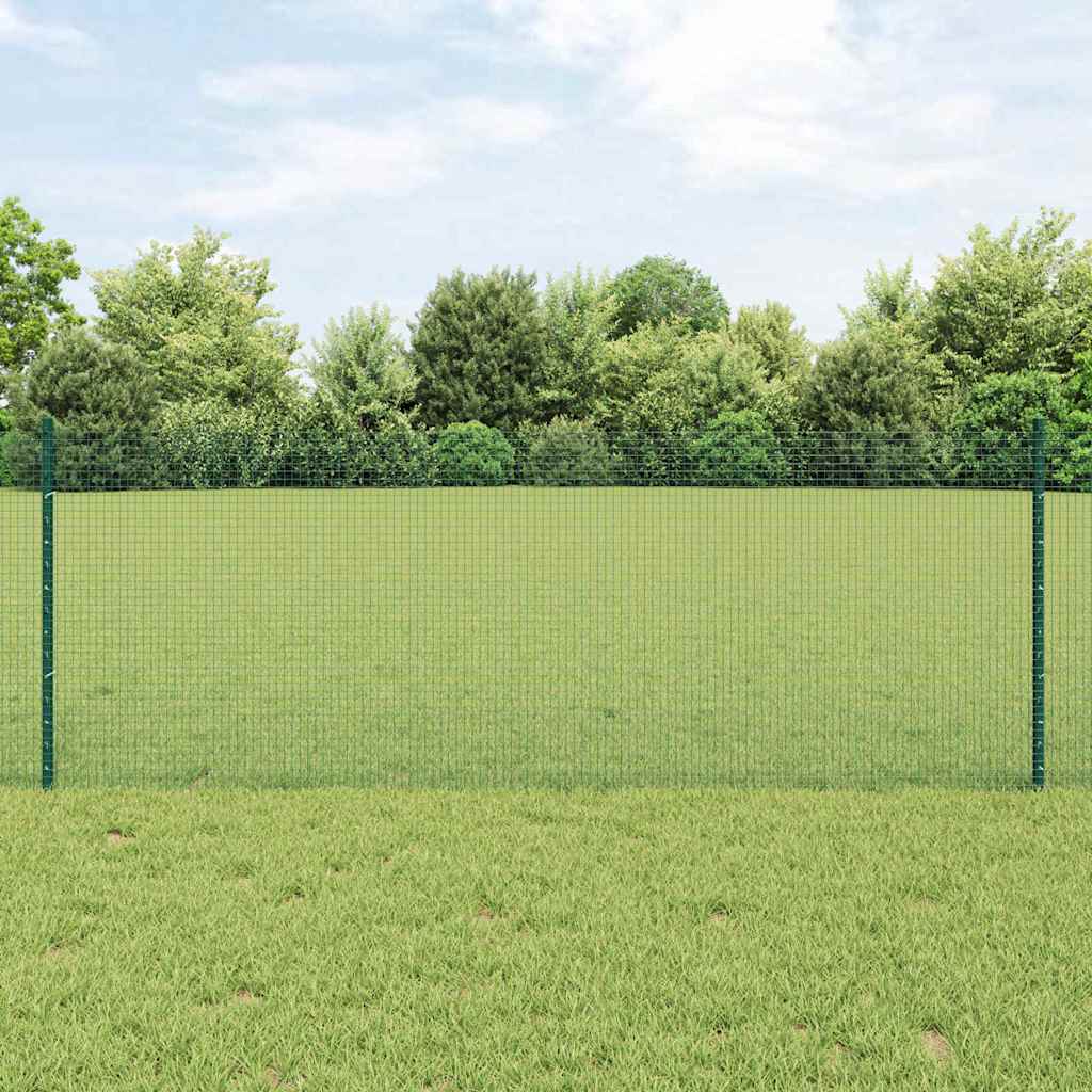 JUNG Vida Zaun mit Pfosten Grün 0,8 x 10 m Stahl und PVC