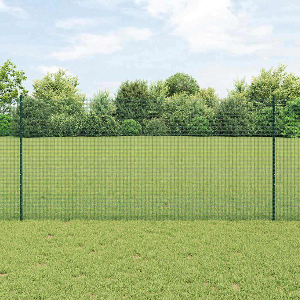 JUNG Vida Zaun mit Pfosten Grün 1,2 x 25 m Stahl und PVC
