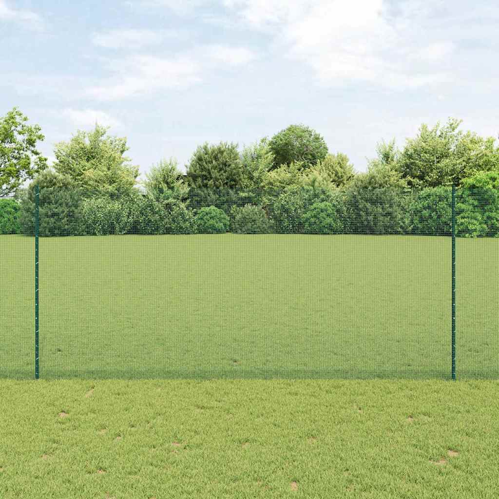 JUNG Vida Zaun mit Pfosten Grün 1,4 x 25 m Stahl und PVC