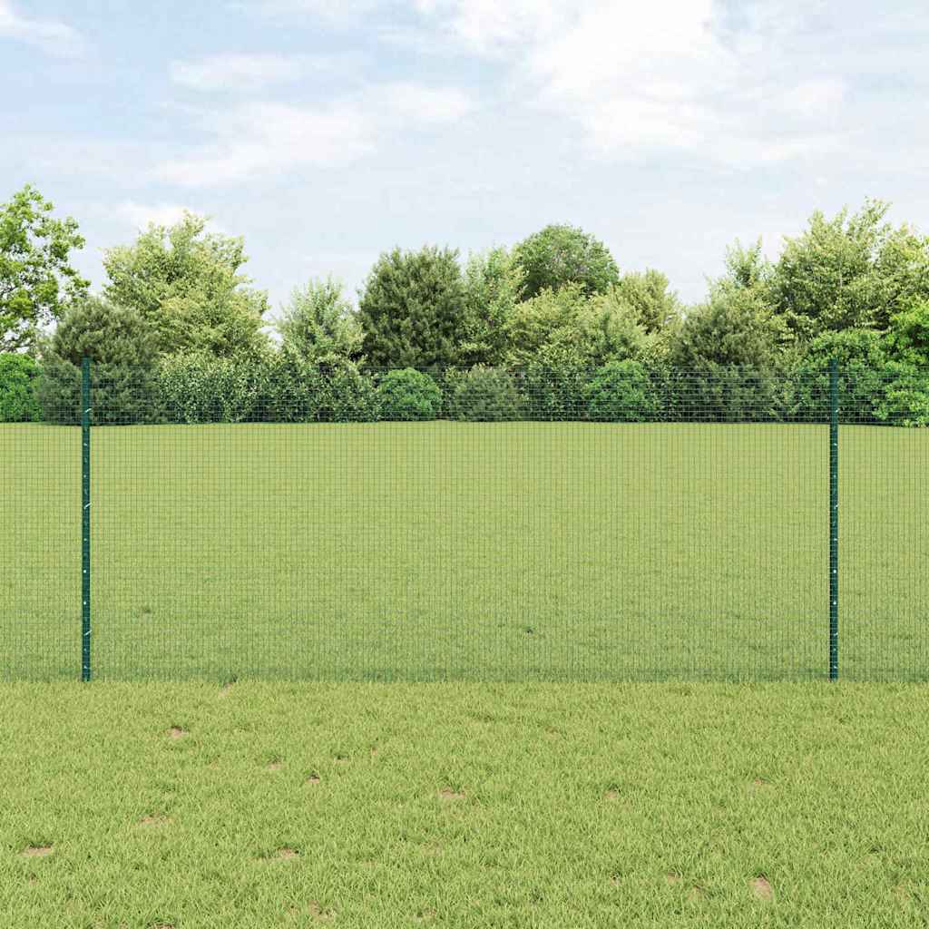 JUNG Vida Zaun mit Pfosten Grün 1 x 50 m Stahl und PVC