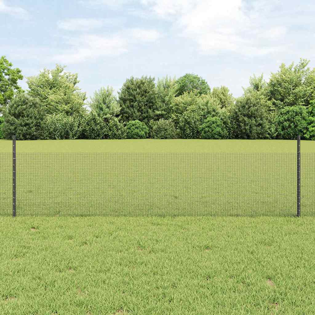 JUNG Vida Zaun mit Pfosten Grau 0,5 x 10 m Stahl