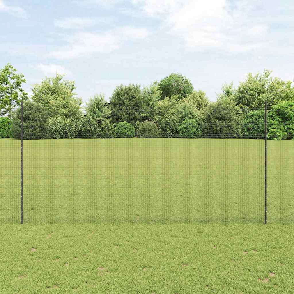 JUNG Vida Zaun mit Pfosten Grau 1,5 x 10 m Stahl