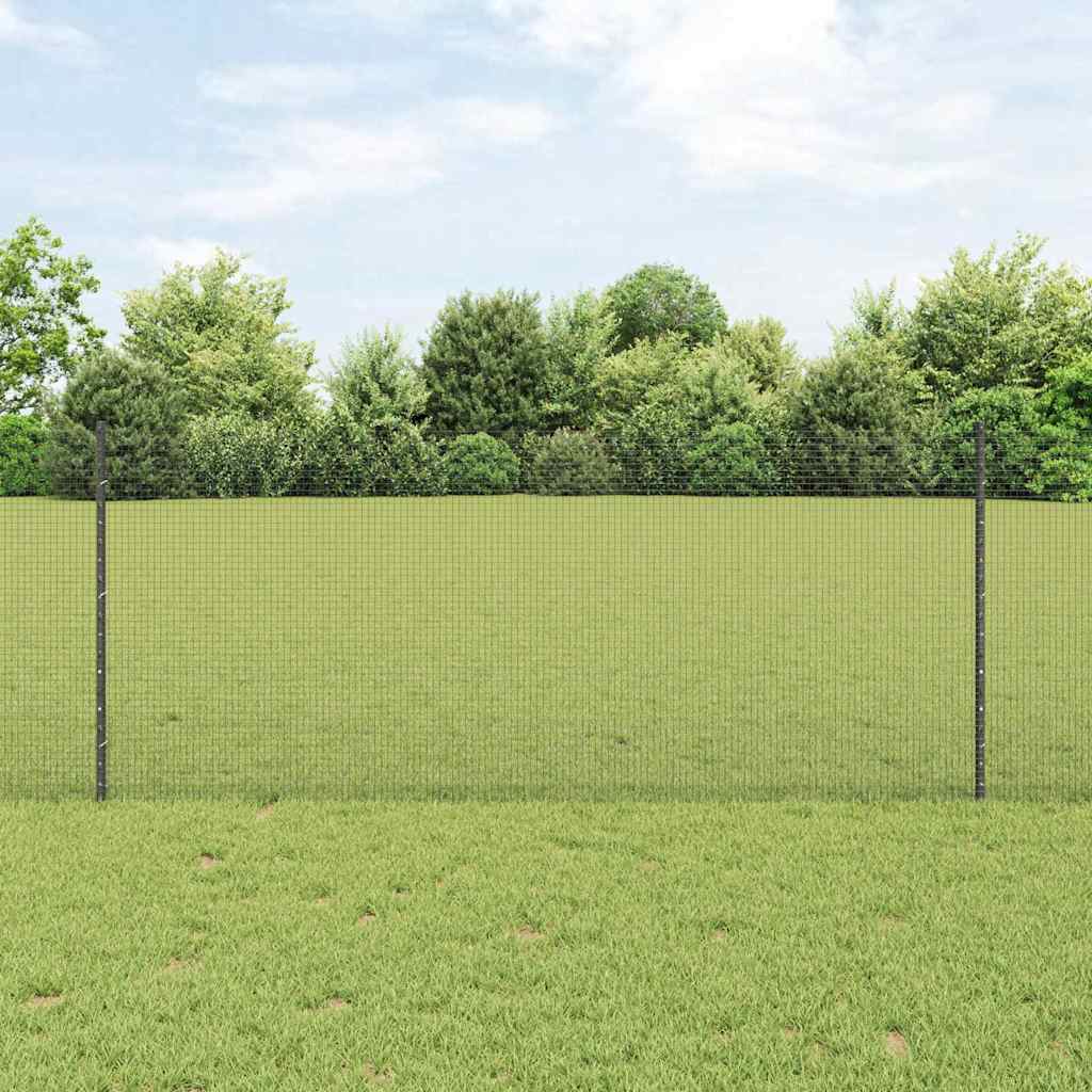 JUNG Vida Zaun mit Pfosten Grau 1 x 50 m Stahl und PVC