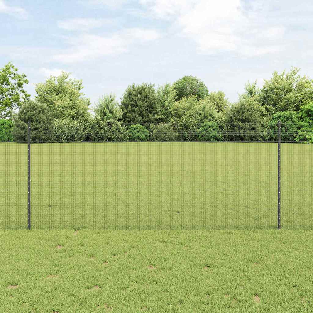 JUNG Vida Zaun mit Pfosten Grau 1 x 50 m Stahl und PVC