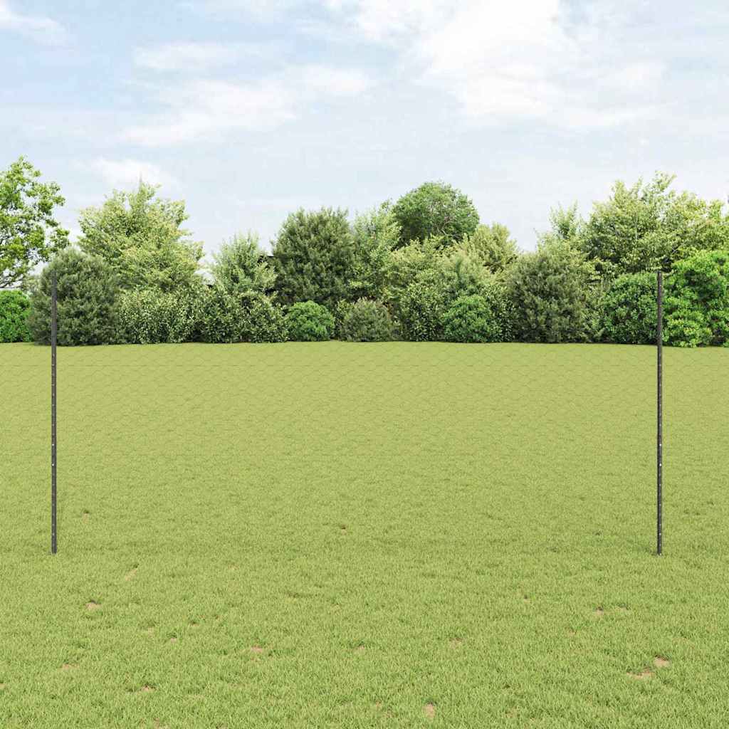 JUNG Vida Zaun mit Pfosten Grau 1,4 x 100 m Stahl und PVC