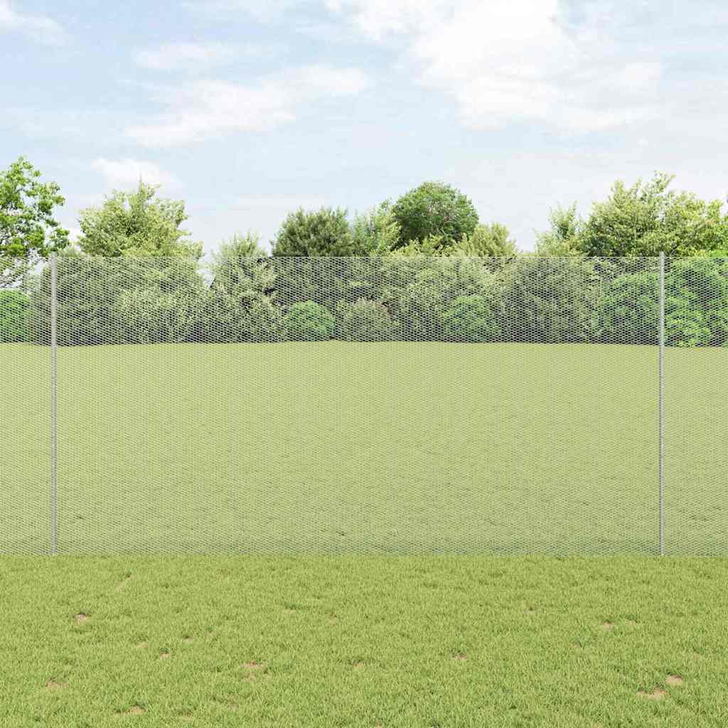 JUNG Vida Zaun mit Pfosten Silber 1,6 x 10 m Stahl