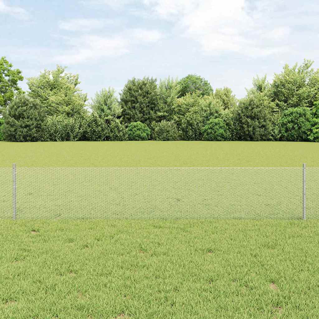 JUNG Vida Zaun mit Pfosten Silber 0,4 x 25 m Stahl
