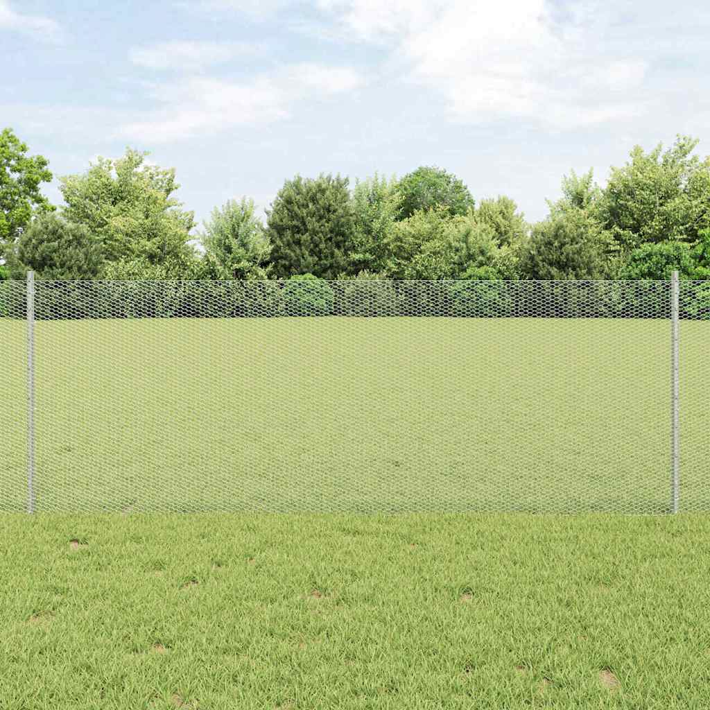 JUNG Vida Zaun mit Pfosten Silber 0,8 x 50 m Stahl