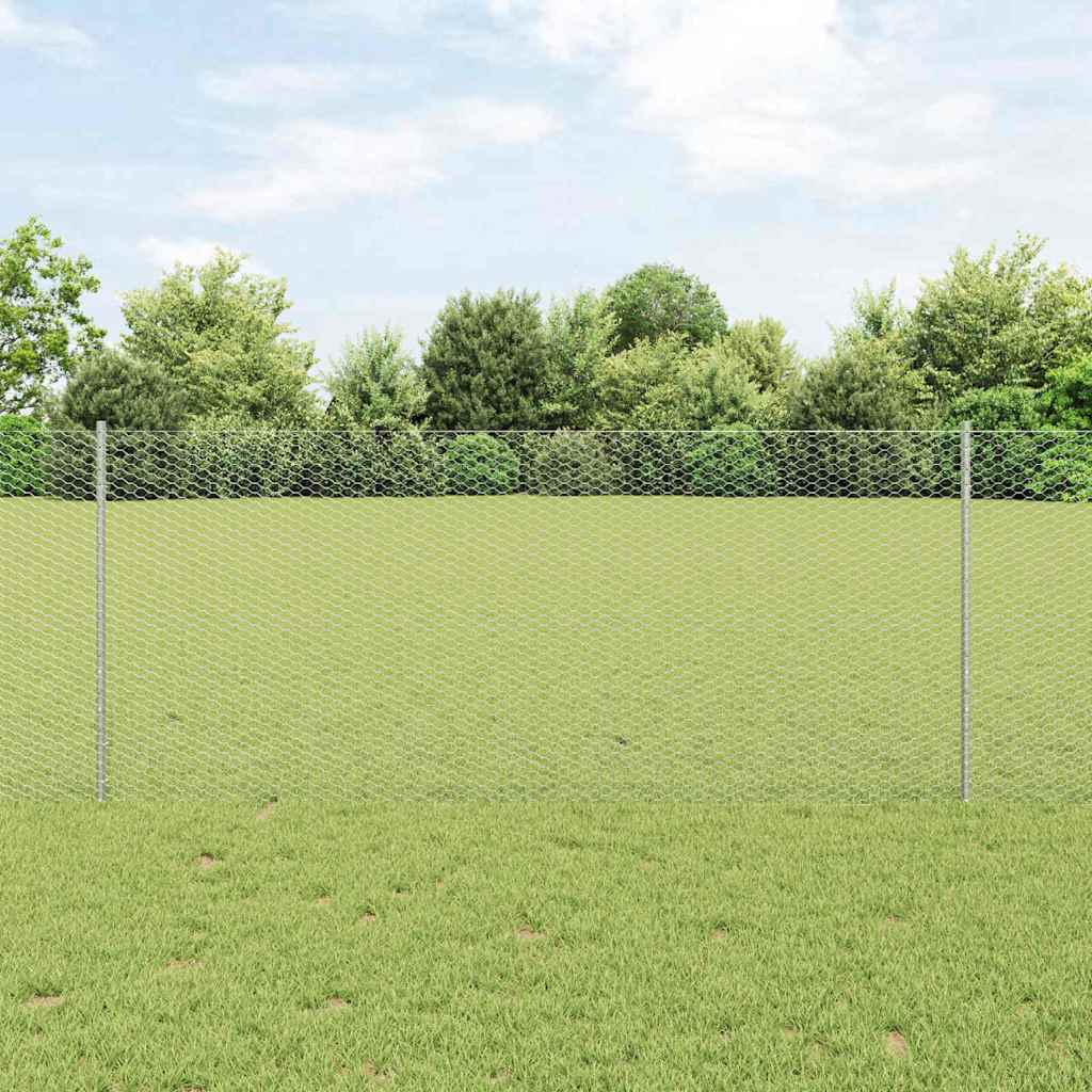 JUNG Vida Zaun mit Pfosten Silber 1 x 100 m Stahl