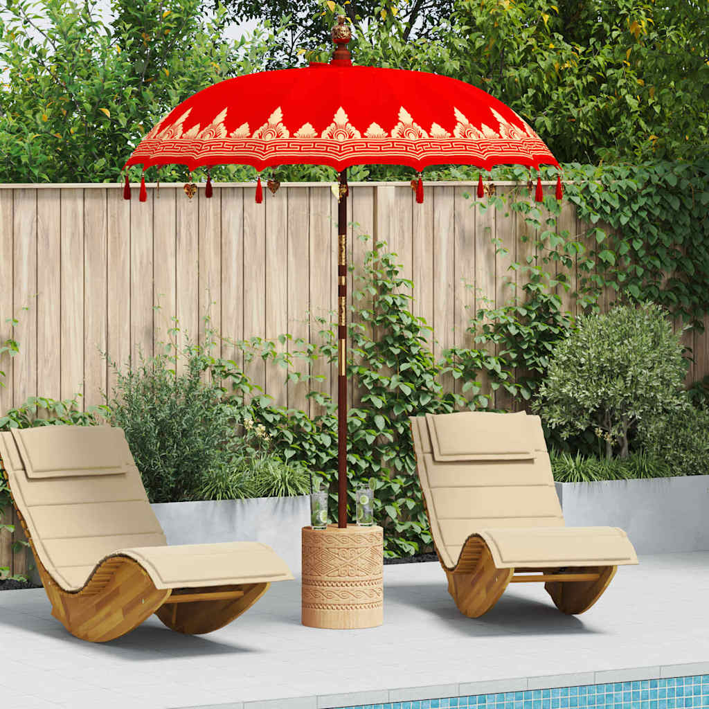 JUNG Vida Balinesischer Sonnenschirm Rot 185 x 185 x 260 cm