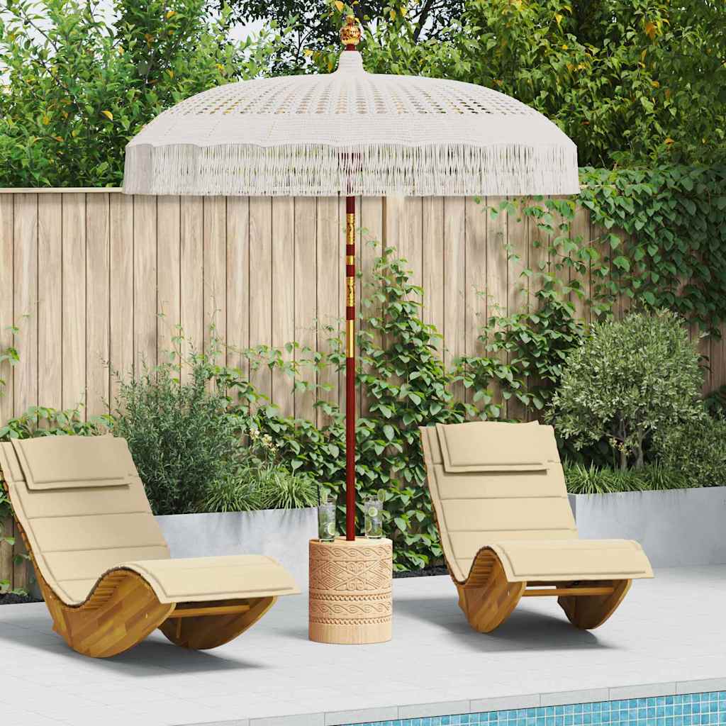 JUNG Vida Macrame Sonnenschirm Creme 190 x 190 x 260 cm