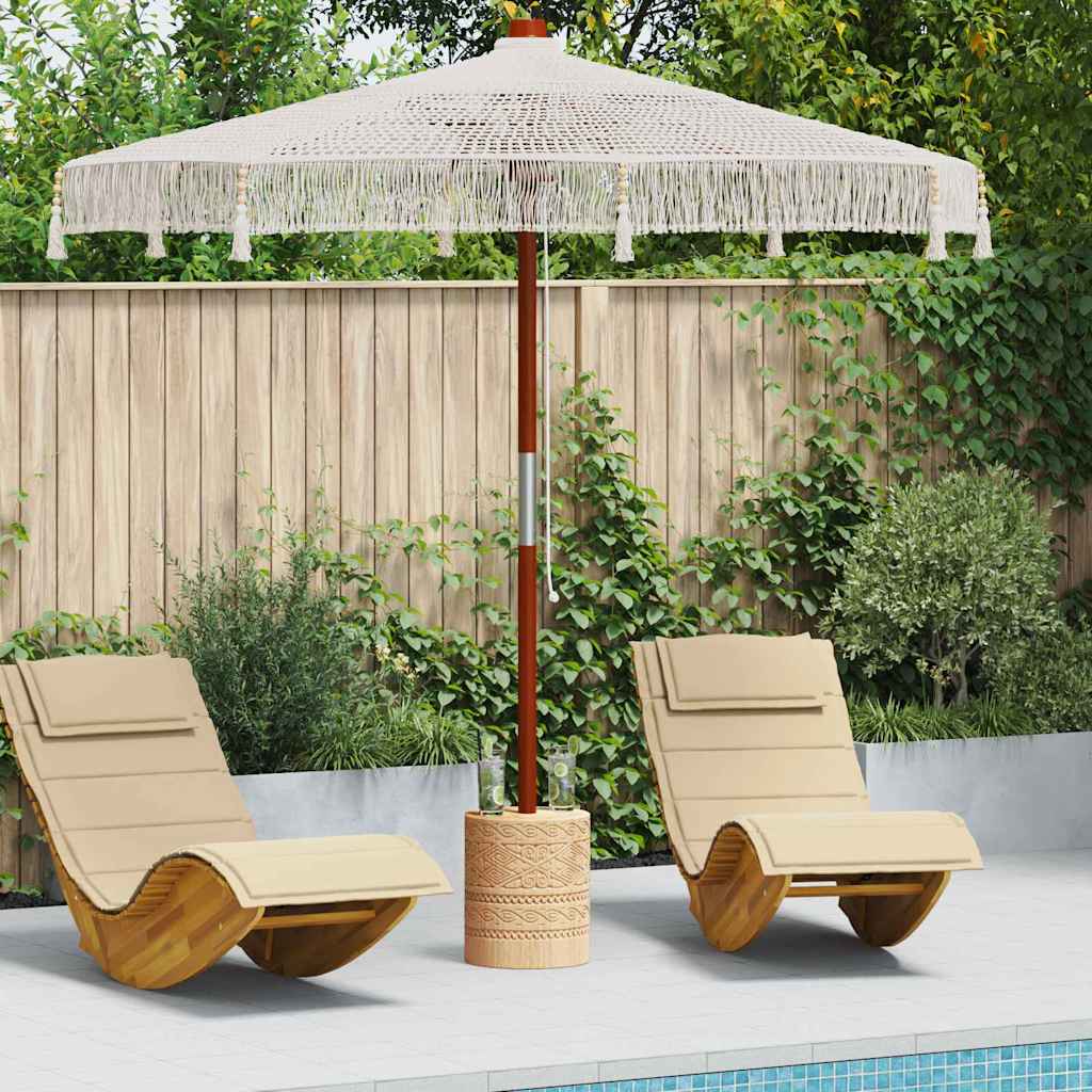JUNG Vida Macrame Sonnenschirm Creme 252,5 x 252,5 x 260 cm