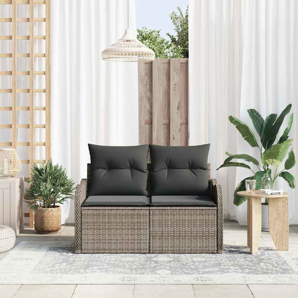JUNG Vida Gartensofa Grau 121 x 62 x 69cm Poly-Rattan