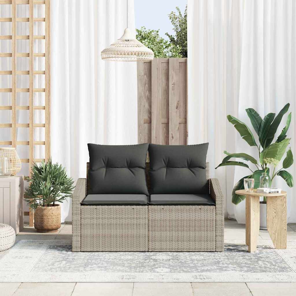 JUNG Vida Garten-Sofa mit Kissen 123 x 62 x 69 cm Poly-Rattan