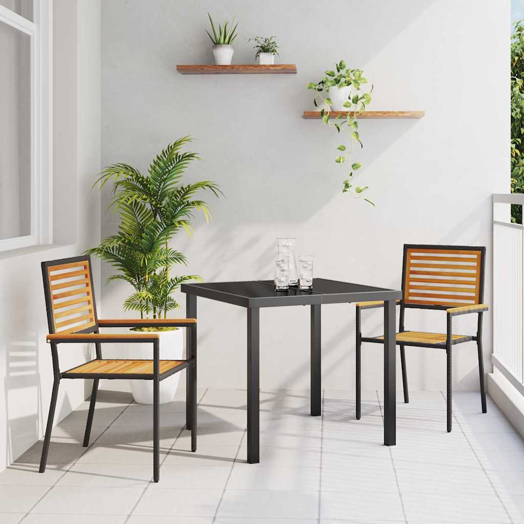 JUNG Vida Garten Stapelstühle 2 pcs Braun und Schwarz