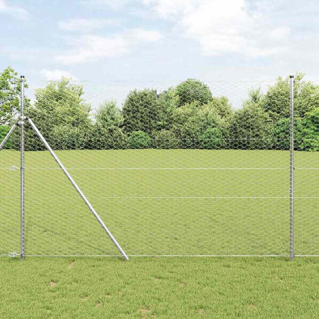 JUNG Vida Hexagonzaun Silber 1,6 x 100 m Verzinkter Stahl