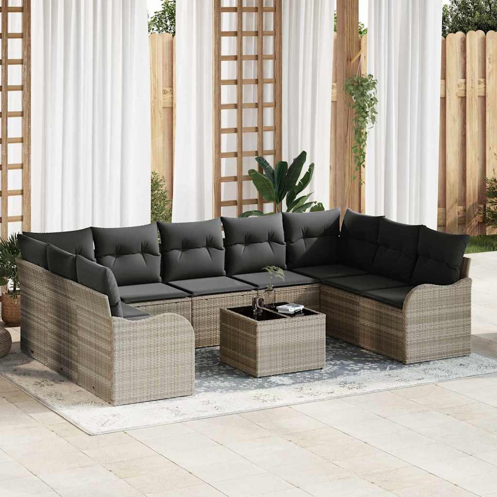 JUNG Vida Gartensofa-set 10 pcs Hellgrau Poly-Rattan