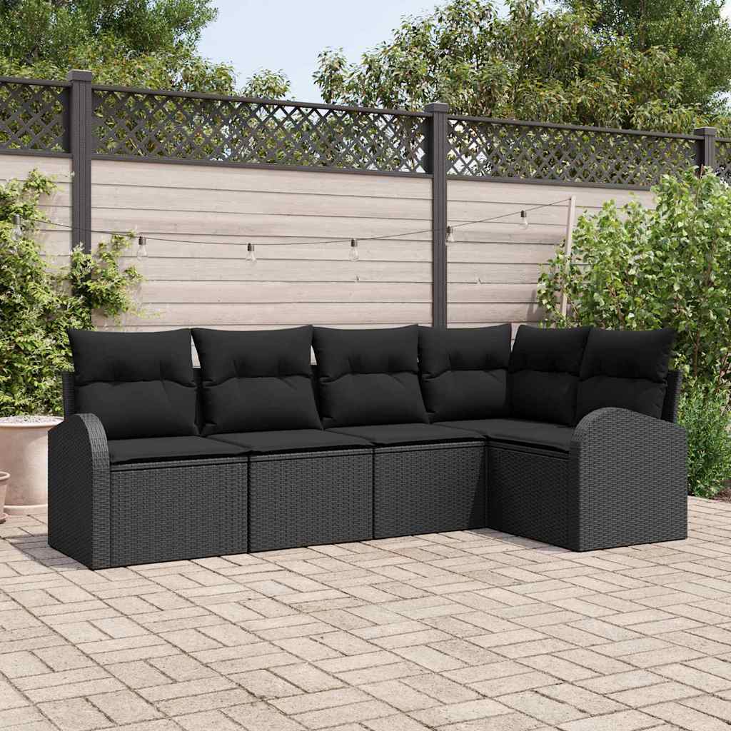 JUNG Vida Sofa Set mit Kissen Schwarz Polyester