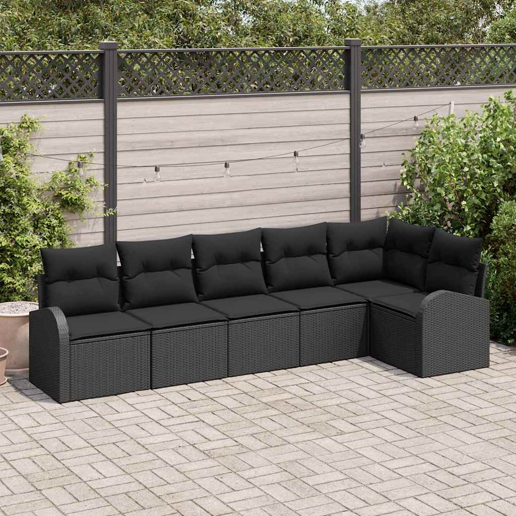 JUNG Vida Gartensofa-set Schwarz Poly-Rattan
