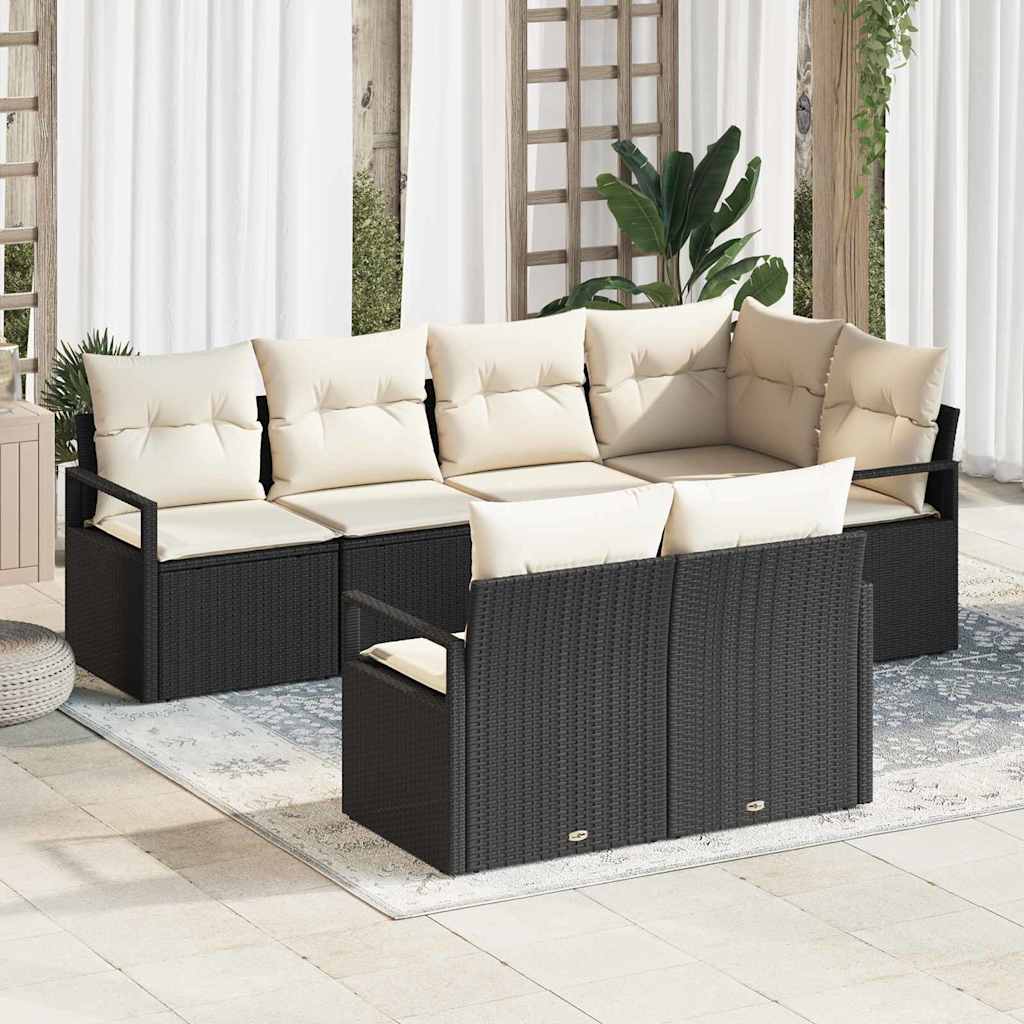 JUNG Vida Sofa Set 7 pcs Schwarz Poly-Rattan