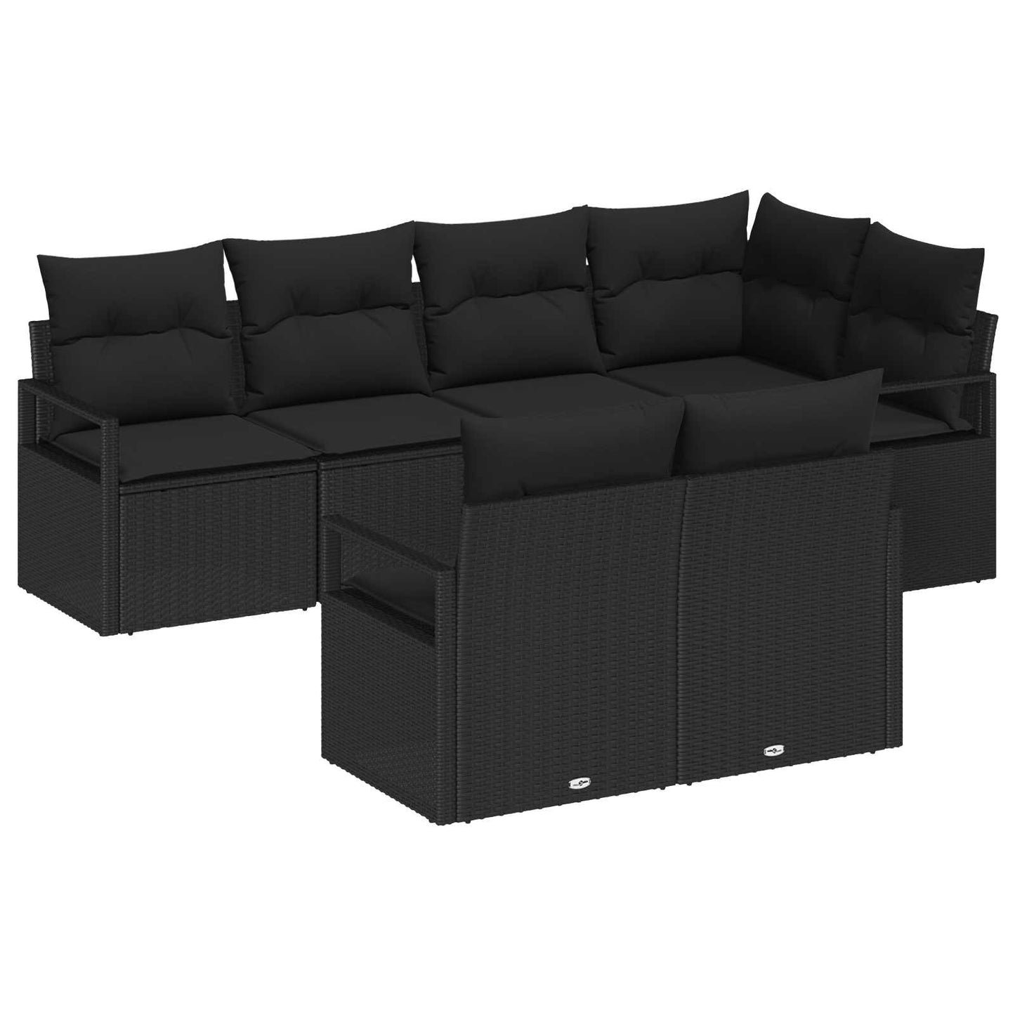 JUNG Vida Sofa Set 7 pcs Schwarz Poly-Rattan