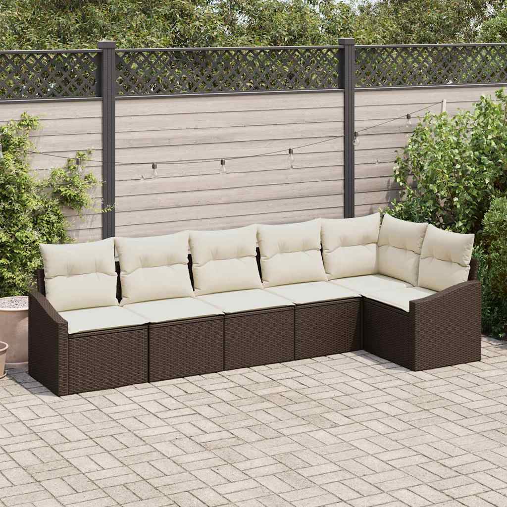JUNG Vida Sofa Set mit Kissen 6 pcs Braun Poly-Rattan