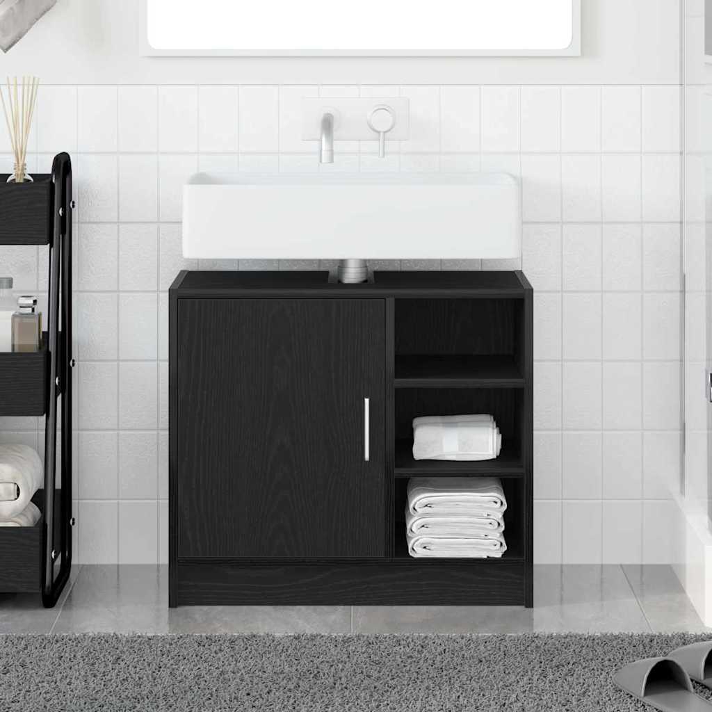 JUNG Vida Badezimmerschrank mit Tür Schwarz Eichen-Optik 63 x 29 x 55 cm